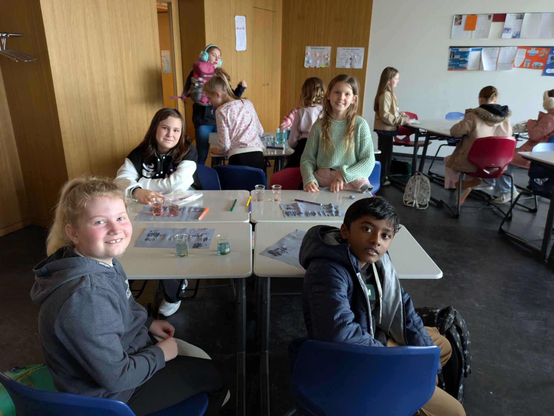 Chromatographie mit Wasser Filzstiften und Löschpapier (II)